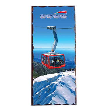 Cable Card Themed Panaromic Printed Wooden Desktop Decor 40x80 mm