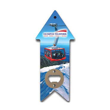 Myros - Teleferik Temalı Myros Ahşap Ok Açacak Magnet 193x82 mm