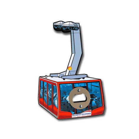 Teleferik Temalı Myros Ahşap Özel Şekilli Açacak Magnet