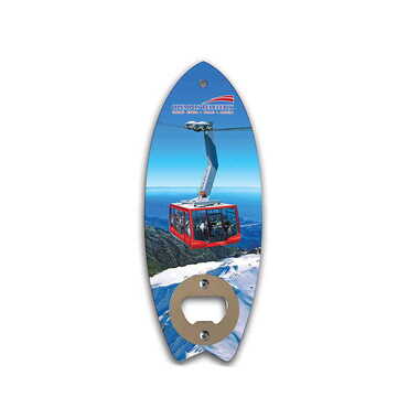 Myros - Teleferik Temalı Myros Ahşap Sörf Tahtası Açacak Magnet 185x72 mm