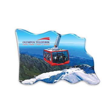 Cable Card Themed Epoxy Dome Flag Shaped Souvenir Fridge Magnet 70x50 mm