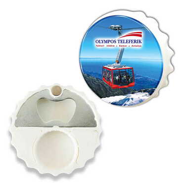 Myros - Teleferik Temalı Myros Beyaz Kapak Açacak Magnet 63x15 mm