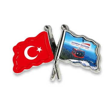Cable Card Themed Customised Souvenir Metal Double Flag Pin