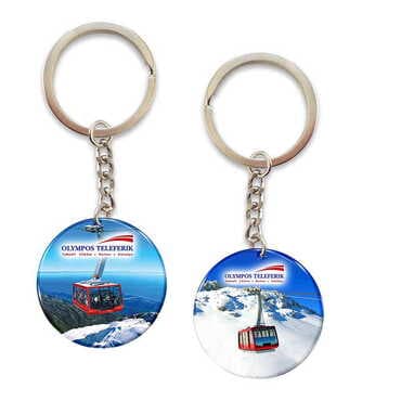 Cable Card Themed Double Face Printed Epoxy Keychain