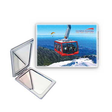 Cable Card Themed Customised Uv Printed Rectangle Compact Mirror 85x62x11 mm