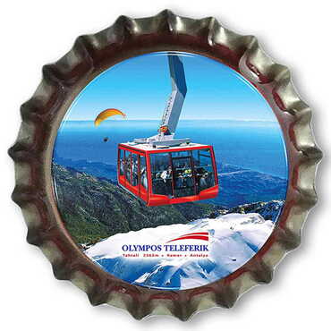 Myros - Teleferik Temalı Myros Gazoz Kapağı Magnet 30x10 mm