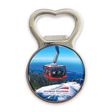 Toptan Teleferik Temalı Myros Küçük Yuvarlak Açacak Magnet 38x60 mm - Myros