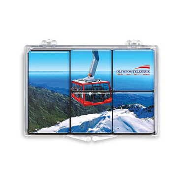 Cable Card Themed Epoxy Dome Souvenir Fridge Magnet Set of 5 pcs