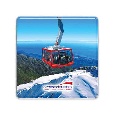 Cable Card Themed Epoxy Dome Mini Square Souvenir Fridge Magnet 35x35 mm