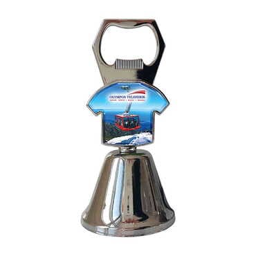 Cable Card Themed Collectible Souvenir Double Face Metal Bell With Opener 44x94 mm
