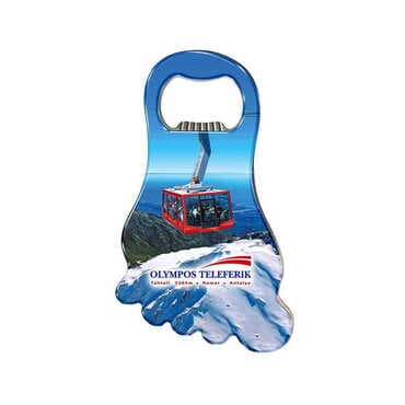 Cable Card Themed Foot Shaped Metal Magnetic Bottle Opener 100x59 mm