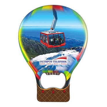 Cable Card Themed Baloon Shaped Metal Magnetic Bottle Opener 102x73 mm