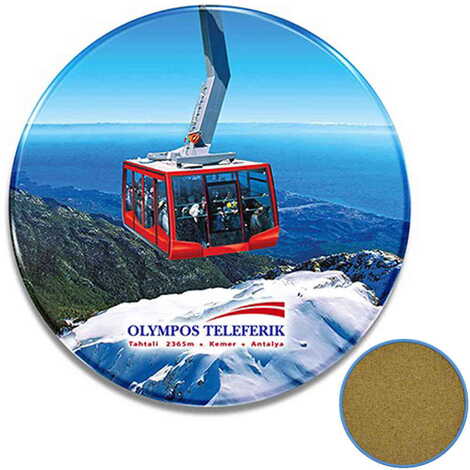 Toptan Teleferik Temalı Myros Metal Bardak Altlığı 90 mm - 1