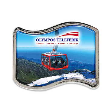 Myros - Teleferik Temalı Myros Metal Bayrak Rozet 25x20 mm