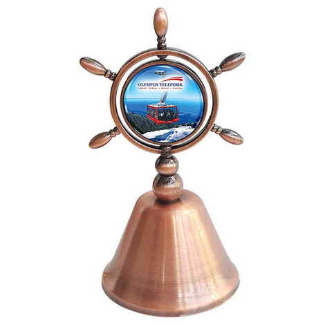 Teleferik Temalı Myros Metal Bronz Renk Dümen Çan