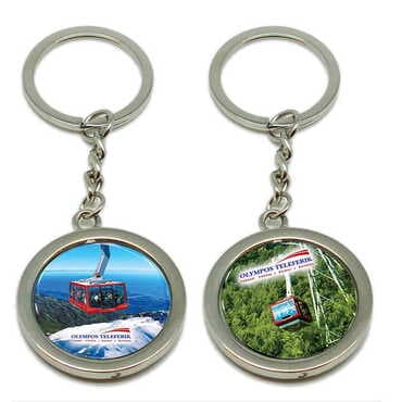 Cable Card Themed Metal Spinner Keychain 38x100 mm