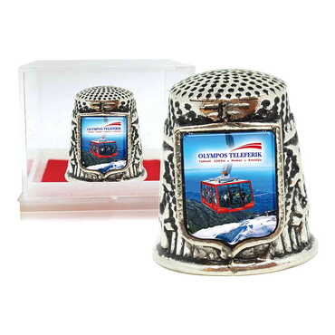 Cable Card Themed Collectible Souvenir Thimble With Gift Box - Shield Shape 20x25 mm