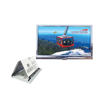 Cable Card Themed Customised Metal Card Holder 94x60x8 mm