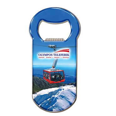 Toptan Teleferik Temalı Myros Metal Klasik Açacak Magnet 90x45 mm - Myros
