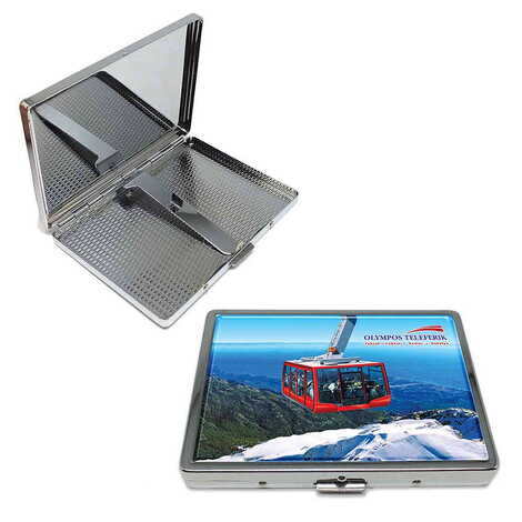 Toptan Teleferik Temalı Myros Metal Küçük Sigara Tabakası 87x76x11 mm - 1