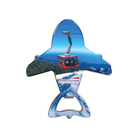 Toptan Teleferik Temalı Myros Metal Uçak Açacak Magnet 105x89 mm - 1