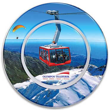 Myros - Teleferik Temalı Myros Seramik Resim Tabak 20 cm