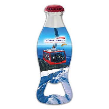 Cable Card Themed Customised Uv Printed Coca Cola Bottle Shape Plastic Base Bottle Opener 42x120 mm