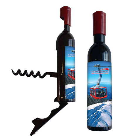 Toptan Teleferik Temalı Myros Şişe Şekilli Tirbüşon Açacak 115x25x25 mm - 1