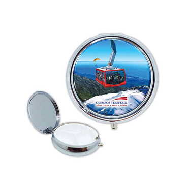 Myros - Teleferik Temalı Myros Yuvarlak Hap Kutusu 50x15 mm