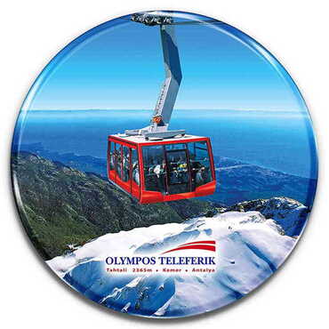 Myros - Toptan Teleferik Temalı Myros Yuvarlak Magnet 67 mm