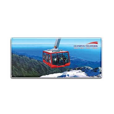 Cable Card Themed Epoxy Dome Mini Panoramic Souvenir Fridge Magnet 85x35 mm