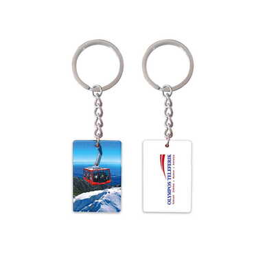 Myros - Teleferik Temalı Uv Baskılı Dikdörtgen Anahtarlık 31x106 mm