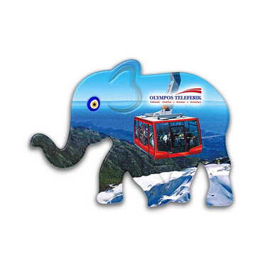 Cable Card Themed Customised UV Printed Plastic Base Elephant Shaped Fridge Magnet 86x62 mm