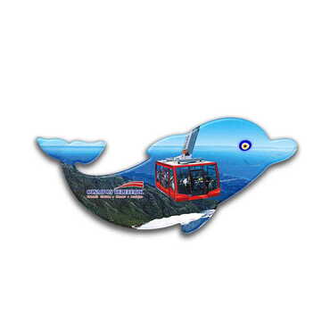 Toptan Teleferik Temalı Uv Baskılı Yunus Şekilli Magnet 110x50 mm - Myros
