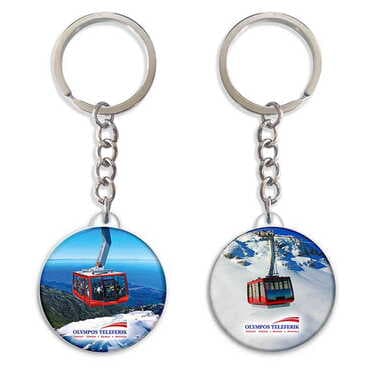 Cable Card Themed Customised UV Printed Plastic Base Square Keyring 38x100 mm