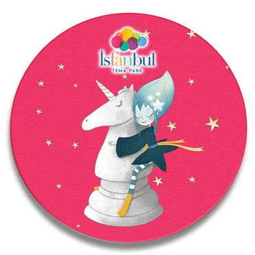 Theme Park Themed Wooden Custom Printed Souvenir Coaster 100 mm
