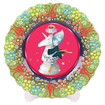 Theme Park Themed Turkish Ceramic Plate With Epoxy 25 Cm