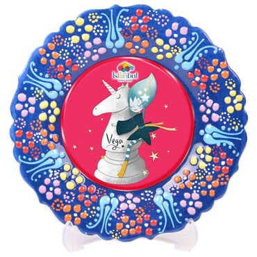 Theme Park Themed Turkish Ceramic Plate With Epoxy 30 Cm - 9