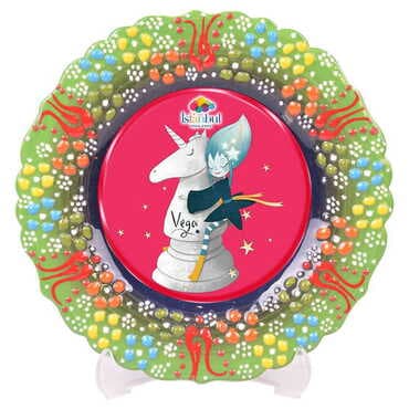 Theme Park Themed Turkish Ceramic Plate With Epoxy 30 Cm - 10