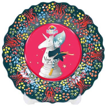 Theme Park Themed Turkish Ceramic Plate With Epoxy 30 Cm - 11