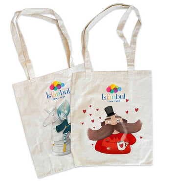 Theme Park Themed Customised Colorful Shopping Tote Bag 450x350 mm