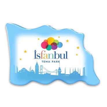Theme Park Themed Epoxy Dome Flag Shaped Souvenir Fridge Magnet 70x50 mm
