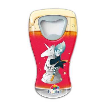 Theme Park Themed Customised UV Printed Beer Glass Shape Plastic Base Bottle Opener 52x97 mm