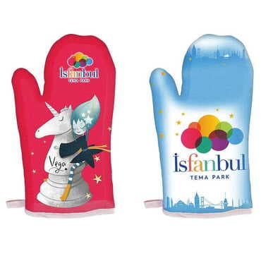 Theme Park Themed Customised Digital Printed Kitchen Glove 300x150 mm - 2