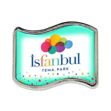 Toptan Tema Park Temalı Myros Metal Bayrak Rozet 25x20 mm - Thumbnail