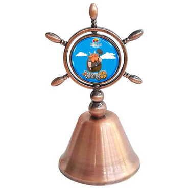 Theme Park Themed Collectible Souvenir Double Face Metal Spinner Rudder Bell - Bronze Color