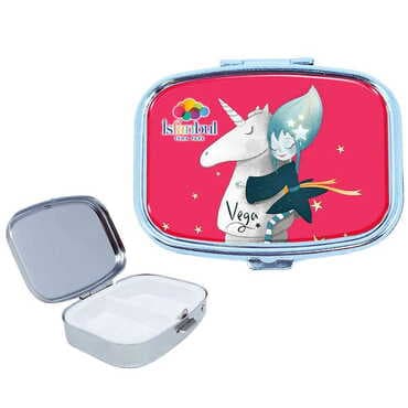 Theme Park Themed Customised Epoxy Rectangle Pill Box 57x45x15 mm