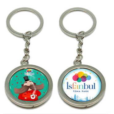 Theme Park Themed Metal Spinner Keychain 38x100 mm