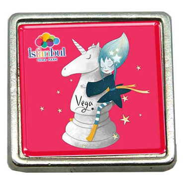 Myros - Tema Park Temalı Myros Metal Kare Rozet 18x18 mm