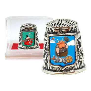 Theme Park Themed Collectible Souvenir Thimble With Gift Box - Shield Shape 20x25 mm